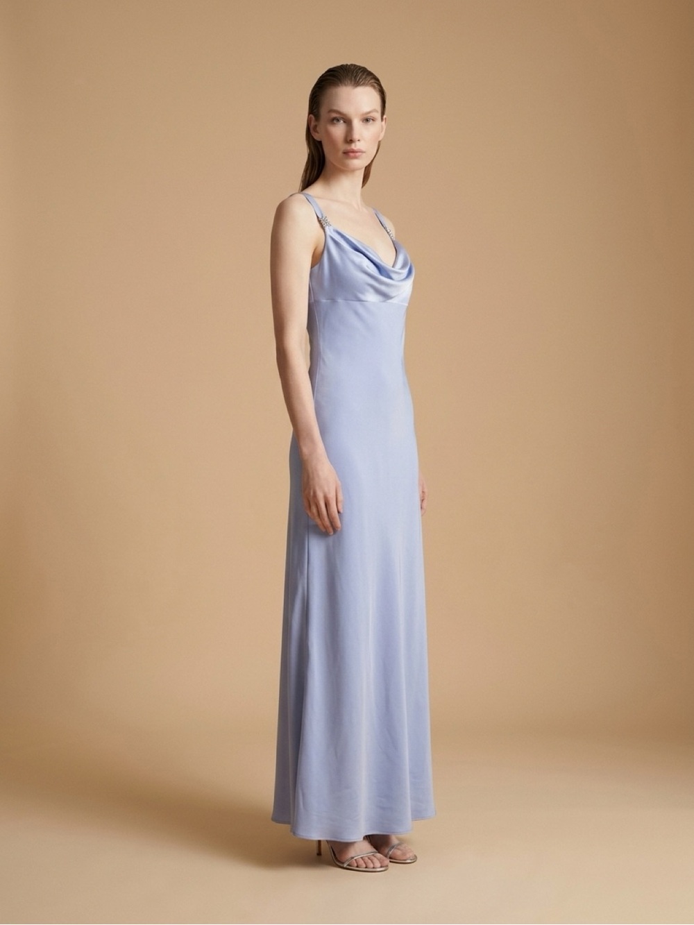 Onyx Nite Light Blue Satin Dress